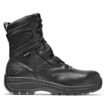 Timberland Férfi PRO Valor Duty 8" Side-Zip Comp Toe Munkavédelmi Bakancs Fekete